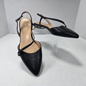 Naturalizer Hawaii Sling-back Black Ballet Flats With Poined Toe Size 9 Wide